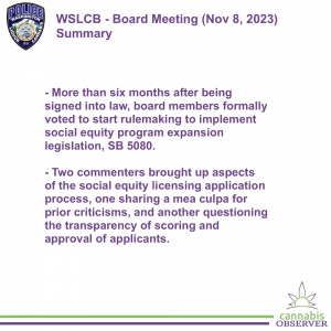 2023-11-08 - WSLCB - Board Meeting - Summary - Takeaways