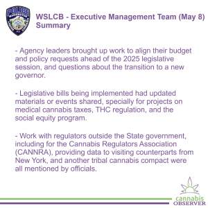 2024-05-08 - WSLCB - Executive Management Team - Summary - Takeaways