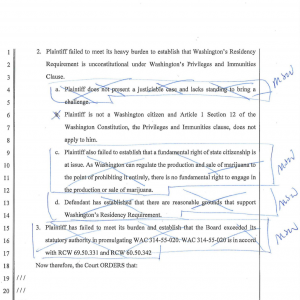Thurston County Superior Court - Hearing - Brinkmeyer v. WSLCB (July 23, 2021) - Summary Judgment - Excerpt