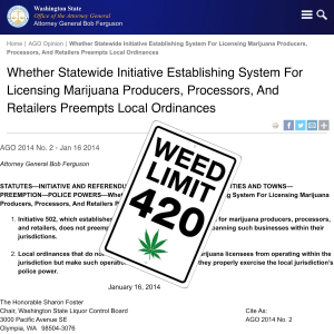 Washington State Office of the Attorney General - Cannabis Local Control Opinion - Weed Limit 420