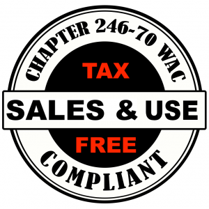 DOH Compliant Product Logo - Sales and Use Tax Free