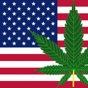 USA Flag - Cannabis Leaf