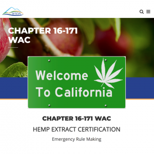 WSDA - Hemp Extract Certification Emergency Rule - Welcome to California