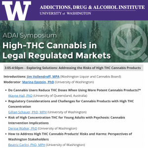 UW ADAI - Symposium - 2022 - High THC Cannabis - Exploring Policy Solutions