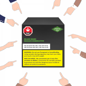 Pointing at Canadian Cannabis Packaging