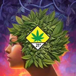 Cannabis Leaf Crown - 21+ Symbol
