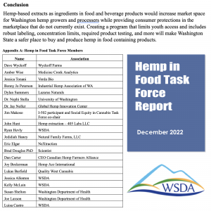 WA Hemp in Food Task Force - Report Conclusion - Member List
