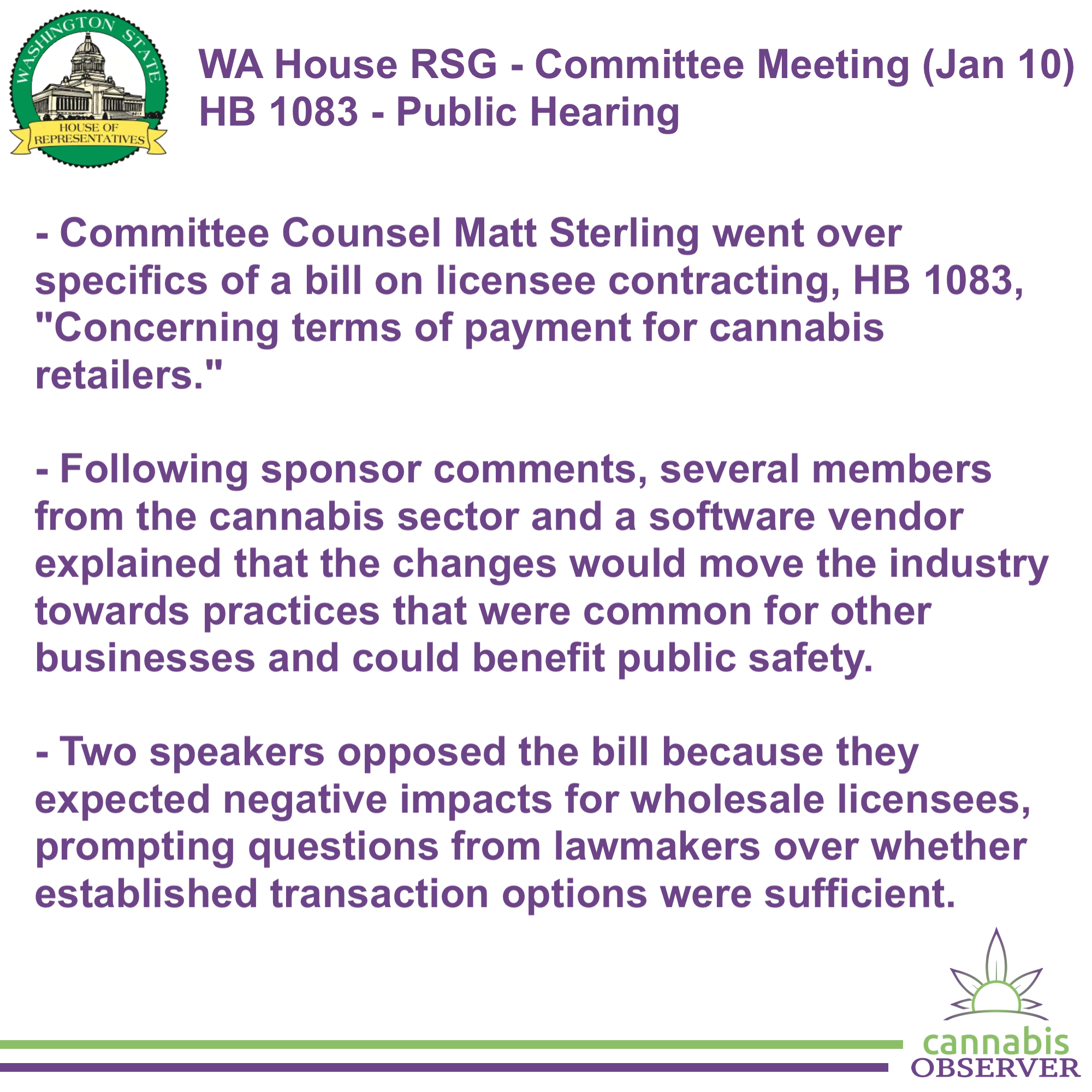 WA House RSG - Committee Meeting (January 10, 2023) - HB 1083 - Public ...