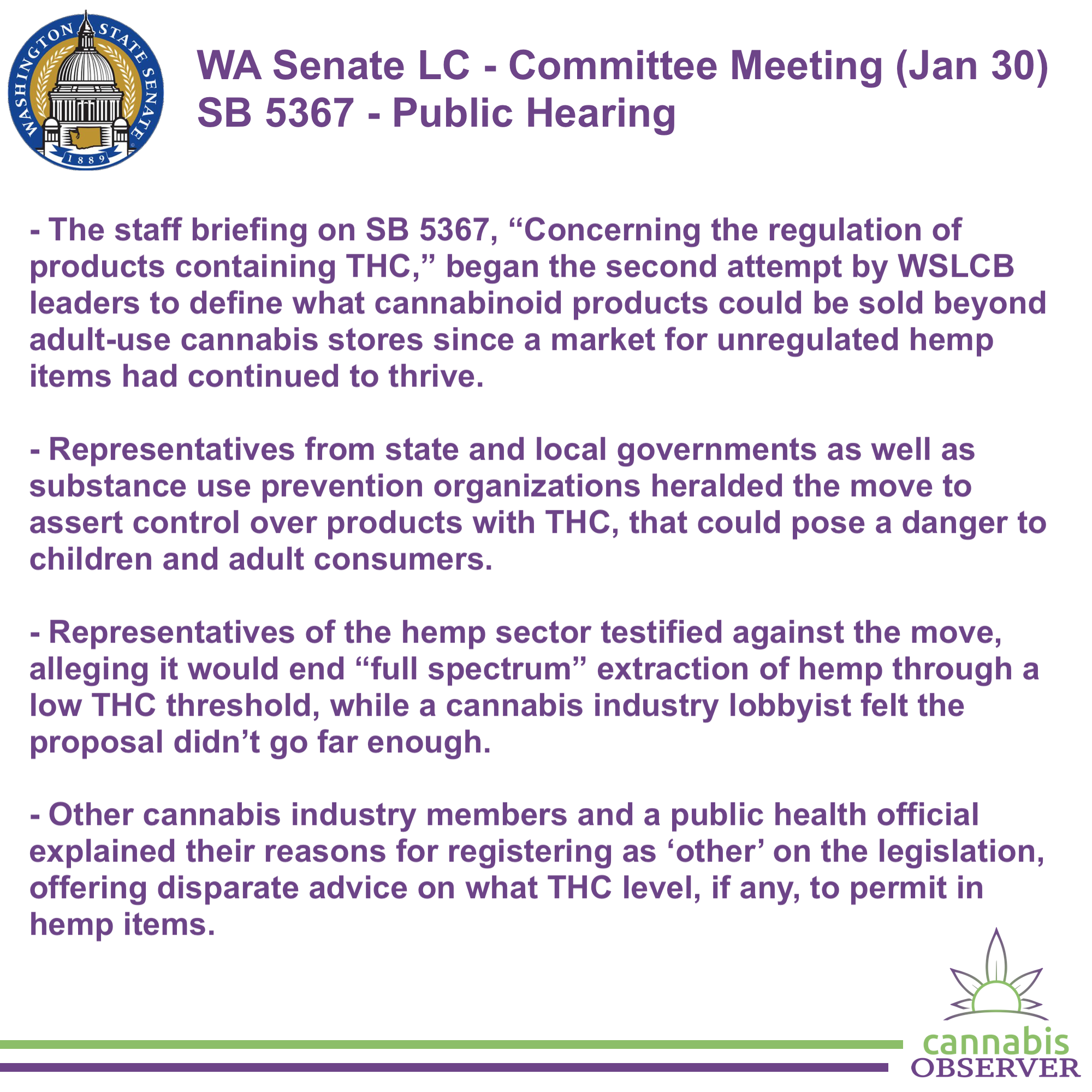 WA Senate LC - Committee Meeting (January 30, 2023) - SB 5367 - Public ...