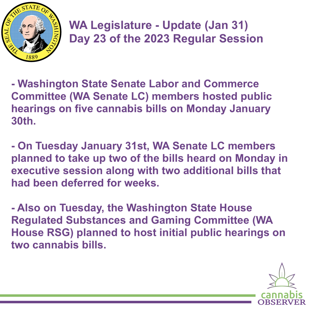 WA Legislature - Update (January 31, 2023) | Cannabis Observer