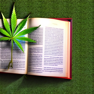 Cannabis Leaf and Law Book