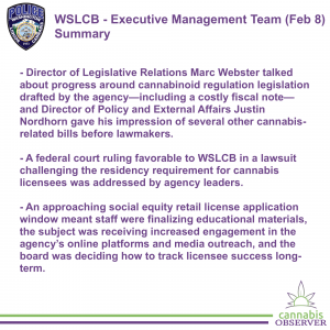 WSLCB - Executive Management Team (February 8, 2023) - Takeaways