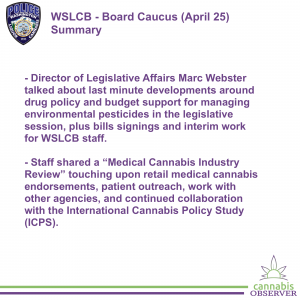 WSLCB - Board Caucus (April 25, 2023) - Summary - Takeaways