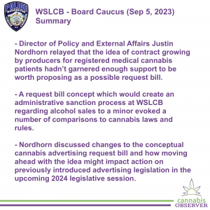 2023-09-05 - WSLCB - Board Caucus - Summary - Takeaways