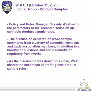 2023-10-11 - WSLCB - Focus Group - Product Samples - Summary - Takeaways