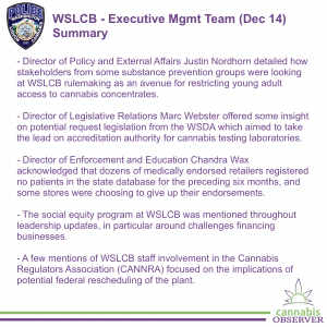 2023-12-14 - WSLCB - Executive Management Team - Summary - Takeaways