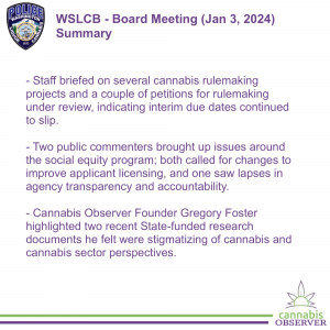 2024-01-03 - WSLCB - Board Meeting - Summary - Takeaways