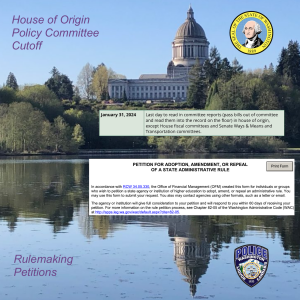 WA Legislature - House of Origin Policy Committee Cutoff - WSLCB - Rulemaking Petitions