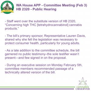 2024-02-03 - WA House APP - Committee Meeting - HB 2320 - Public Hearing - Takeaways