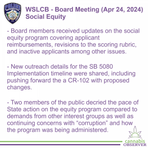 2024-04-24 - WSLCB - Board Meeting - Social Equity - Takeaways