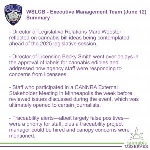 2024-06-12 - WSLCB - Executive Management Team - Summary - Takeaways