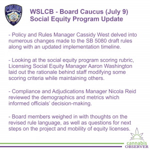 2024-07-09 - WSLCB - Board Caucus - Social Equity Program Update - Takeaways