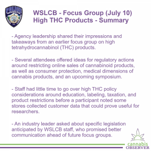 2024-07-10 - WSLCB - Focus Group - High THC Products - Summary - Takeaways