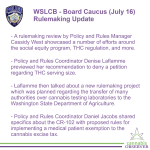 2024-07-16 - WSLCB - Board Caucus - Rulemaking Update - Takeaways