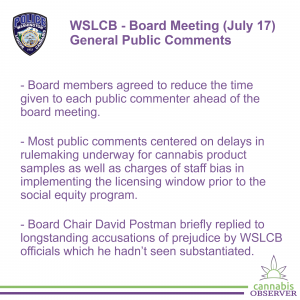 2024-07-17 - WSLCB - Board Meeting - General Public Comments - Takeaways