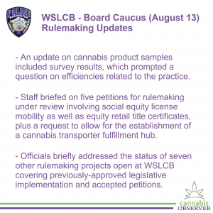 2024-08-13 - WSLCB - Board Caucus - Rulemaking Updates - Takeaways