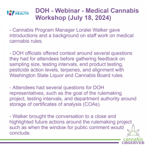 2024-07-18 - DOH - Webinar - Medical Cannabis - Workshop - Summary - Takeaways