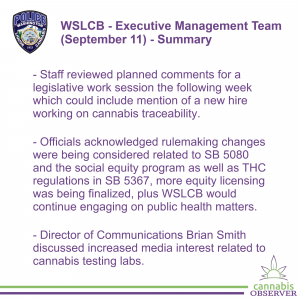 2024-09-11 - WSLCB - Executive Management Team - Summary - Takeaways