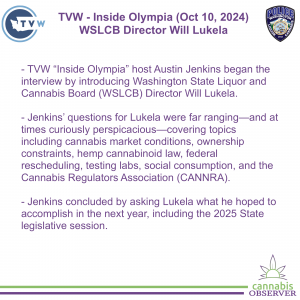 TVW - Inside Olympia (October 10, 2024) - WSLCB Director Will Lukela - Takeaways