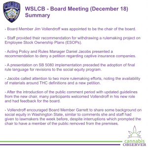 WSLCB - Board Meeting (December 18, 2024) - Summary - Takeaways