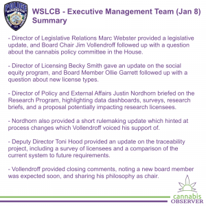 WSLCB - Executive Management Team (January 8, 2025) - Summary - Takeaways